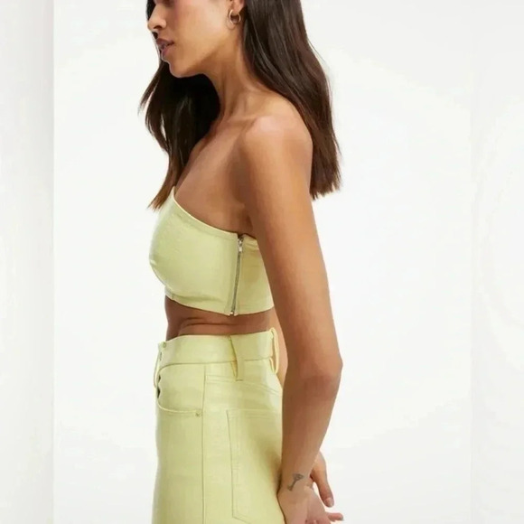 Good American Faux Leather Bandeau Top, Key Lime. Size 2. NEW WITH TAGS! - Picture 4 of 16